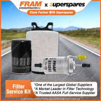 Fram Filter Service Kit Oil Air Fuel for Audi A3 8P 1.6i 4cyl 1.6L Petrol 05-11