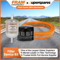 Fram Filter Service Kit Oil Air Fuel for Ford Laser KA KB KC E3 Meteor GA