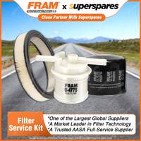 Fram Filter Service Kit Oil Air Fuel for Ford Laser KC Tx3 KE B6 Meteor GA GC