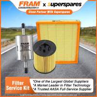 Fram Filter Service Kit Oil Air Fuel for Holden Astra TS II 09/1999-2001