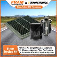 Fram Filter Service Kit Oil Air Fuel for Mitsubishi Pajero NH 05/1991-10/1993