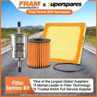 Fram Filter Service Kit Oil Air Fuel for Peugeot 206 CC Cabriolet TU5JP4 01-07
