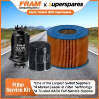 Fram Filter Service Kit Oil Air Fuel for Toyota Landcruiser Prado RZJ95R 96-2002