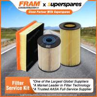 Fram Filter Service Kit Oil Air Fuel for Volvo V50 MW77 D5 03/2007-10/2009