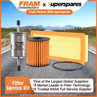 Fram Filter Service Kit Oil Air Fuel for Peugeot 208 A9 GTI 4cyl 1.6L Petrol