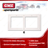 GME Transparent On-Glass UHF CB Radio Antenna 4.5dBi Gain Suit Car Truck 4WD