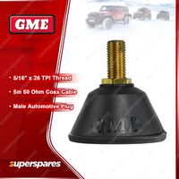 GME AM/FM Antenna Base & Lead - 5/16"x26 TPI Thread 5m 50 Ohm Coax Cable ABL003