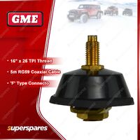 GME Antenna Base & Lead Assembly -16"x26 TPI Thread 5m RG59 Coaxial Cable ABL021