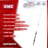 GME 860mm Elevated Feed Antenna (6.6DBI Gain) - Stainless Steel Whip AE-SS4012K2