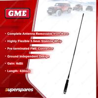GME 820mm 6DBI Gain UHF CB Antenna - Highly Flexible Slimline Design AE4016