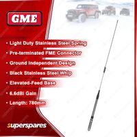 GME 860mm 6.6DBI Black Antenna Stainless Steel Whip with Elevated-Feed Base