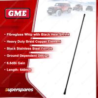 GME 640mm Antenna Whip (6.6DBI Gain) - Black Stainless Steel Ferrule AE4018B