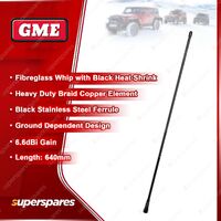 GME 640mm Antenna Whip (6.6DBI Gain) - Black Stainless Steel Ferrule AE-SS4018B