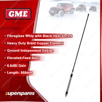 GME 850mm 6.6DBI Elevated-Feed Antenna - Fibreglass Whip with Black Heat Shrink
