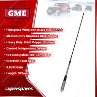 GME 970mm 6.6DBI Elevated-Feed Antenna - Medium Duty Stainless Steel Spring