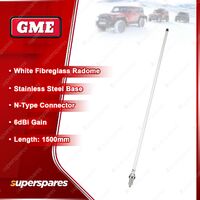 GME 1500mm White Fibreglass Radome Antenna (6DBI Gain) - Stainless Steel Base