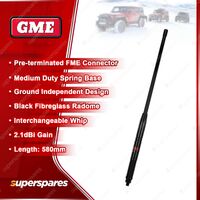 GME 580mm 2.1DBI Gain UHF CB Antenna with Black Fibreglass Radome AE4701B
