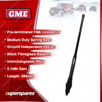 GME 595mm 2.1DBI Gain Medium Duty Fibreglass Radome Antenna Spring - Black