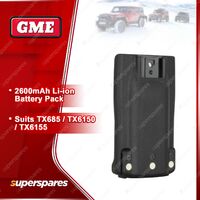 GME 2600Mah Li-Ion Battery Pack - Suit Radio TX-SS685 / TX-SS6150 / TX-SS6155