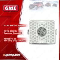 2x GME 60 Watt IP54 Marine Box Speakers - White - Size 109mm x 96mm