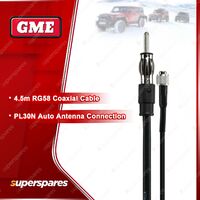 GME 4.5m RG58 Coaxial Cable Auto Antenna Lead Assembly - Suit AEM-SS4