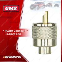 GME Replacement PL259 Connector Plug - 5.6Mm End Part Number PL2592S
