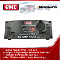 GME Switch Mode Power Supply with Lead (15 Amp Peak 240 Volt - 13.8 Volt)