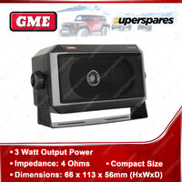 GME 3 Watt Black Extension Speaker Compact Size 66 x 113 x 56mm SPK-SS04