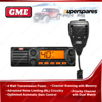 GME 4 Watt DIN 27 MHz AM CB radio - Priority Channel with Dual Watch TX2720