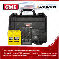 GME 5/1 Watt IP67 UHF CB Handheld Radio Kit with Twin Pack - Yellow TX-SS6160YTP