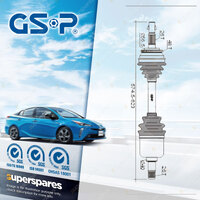 1 x GSP LH Rear Wheel CV Joint Drive Shaft for Volvo S70 FWD 4 Studs 97-98