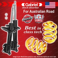 Front Gabriel Ultra Strut Shocks + Lowered King Coil Springs for Holden Nova LG