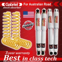 Front Rear Gabriel Shocks + Raised King Coils for Nissan Patrol GU Y61 Cab 00-16
