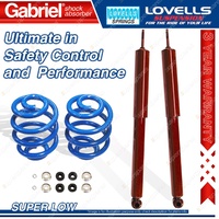 Rear Raised Gabriel Guardian Shocks + Lovells Springs for Ssangyong Musso 2.9TDi