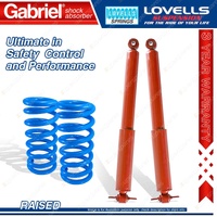2 Rear Raised Gabriel Guardian Shocks + Lovells Springs for Jeep Wrangler TJ