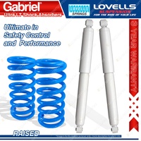 2 Rear Raised HD Gabriel Ultra LT Shocks + Lovells Springs for Jeep Commander XH