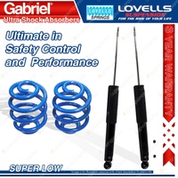 2 Rear Super Low Gabriel Ultra Shocks + Lovells Springs for Ford Focus LR