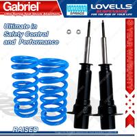 Front Raised Gabriel Ultra Shocks + Lovells Springs for Jeep Cherokee KK