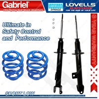 2 Front Sport Low Gabriel Ultra Shocks + Lovells Springs for Chrysler 300C Sedan