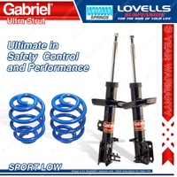 2 Front Sport Low Gabriel Ultra Shocks + Lovells Springs for Holden Vectra JR JS