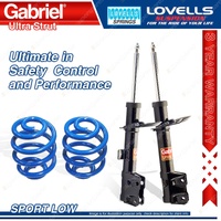 Front Sport Low Gabriel Ultra Strut Shocks Lovells Springs for Dodge Caliber PM