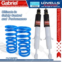 2 Front Raised Gabriel Ultra Shocks + Lovells Springs for Ford Ranger PX 11-18