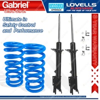 2 Rear STD Gabriel Ultra Strut Shocks + Lovells Springs for Ford Meteor GA GB GC