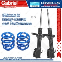 2 Front Sport Low Gabriel Ultra Strut Shocks + Lovells Springs for SAAB 9000