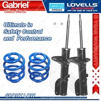 2 Front Sport Low Gabriel Ultra Shocks + Lovells Springs for Hyundai S Coupe UE