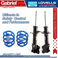 2 Front Sport Low Gabriel Ultra Shocks + Lovells Springs for Nissan Bluebird U13