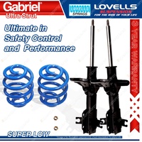 Front Super Low Gabriel Ultra Strut Shocks Lovells Springs for Ford Laser KF KH