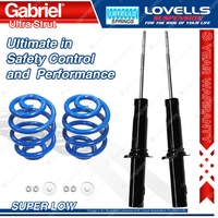 Front Super Low Gabriel Ultra Strut Shocks + Lovells Springs for Honda Civic EJ