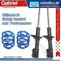 Front Sport Low Gabriel Ultra Shocks Lovells Springs for Volkswagen Golf 1H VR6