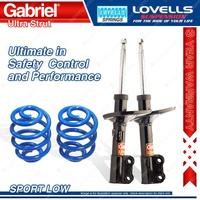 2 Front Sport Low Gabriel Ultra Shocks + Lovells Springs for Toyota Vienta MCV20